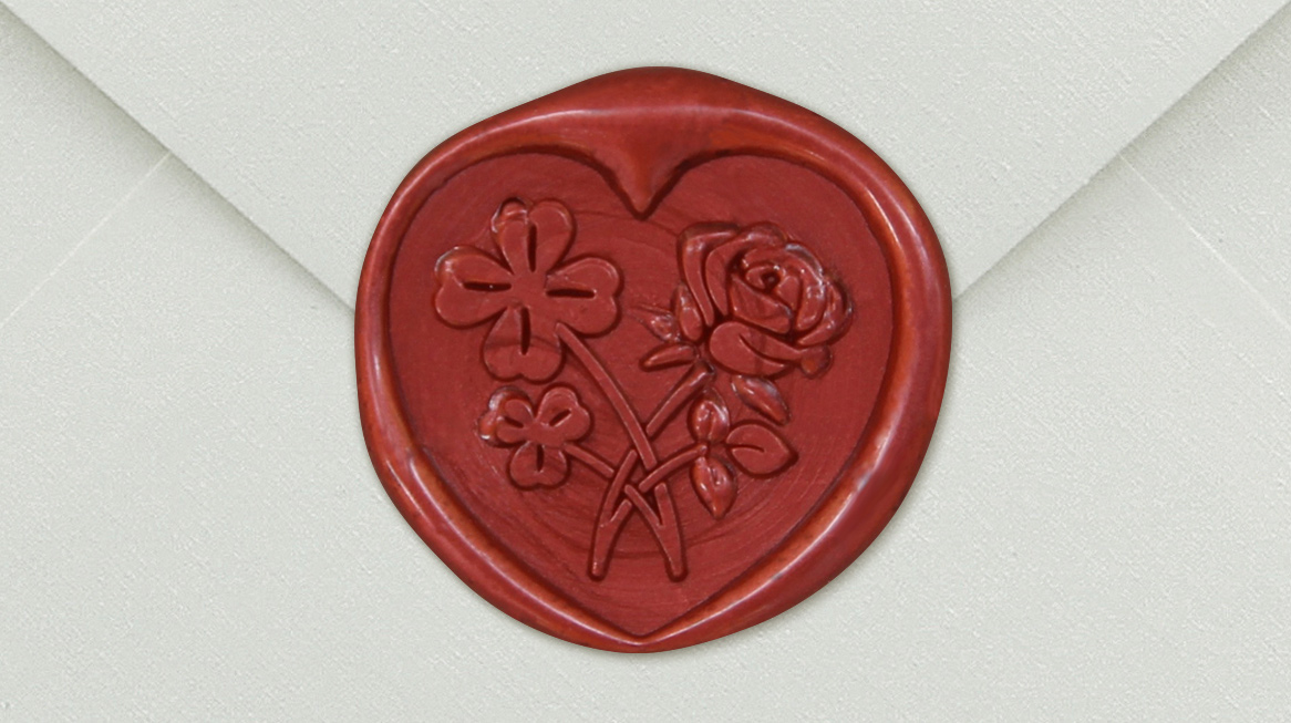 33007-10 - Siegel Herz BLUMEN - Bordeaux | Design Davetiye