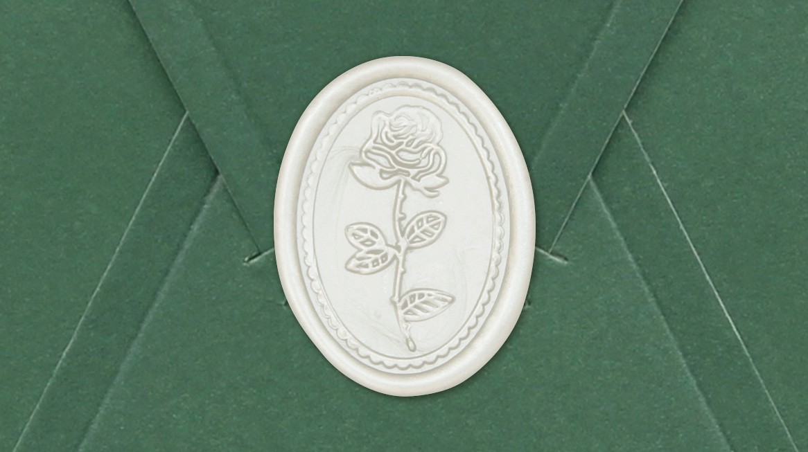 33001-00 - Cachet ovale ROSE - blanc