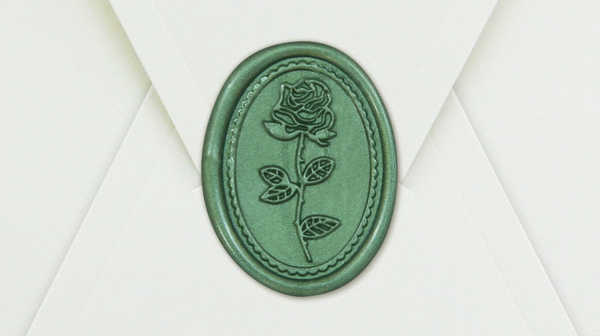 33001-04 - Cachet ovale ROSE- vert