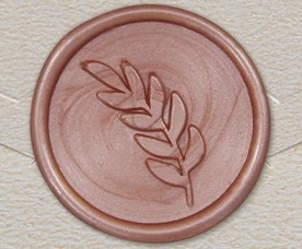 33003-06 - Cachet rond BRANCHE D'OLIVIER - or rose