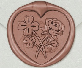 33007-06 - Sceau en forme de coeur FLEUR - or rose