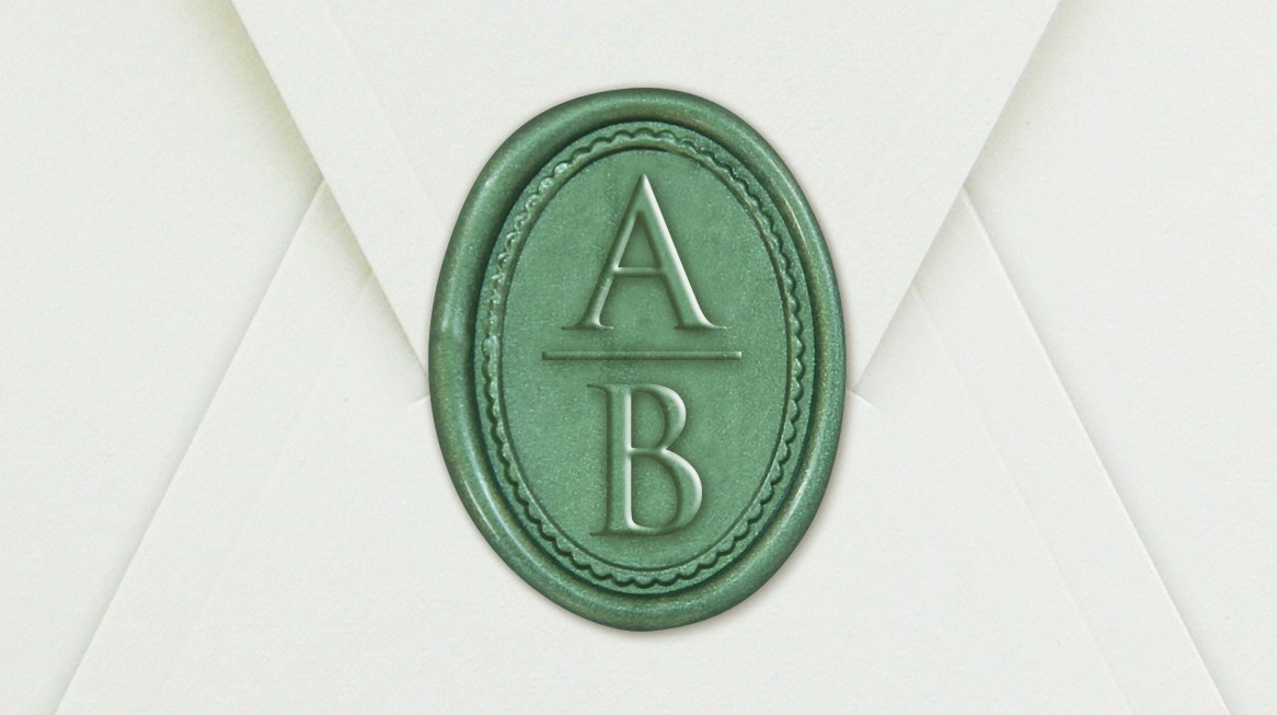 33000-04E - Siegel Oval mit Initialen - Grün