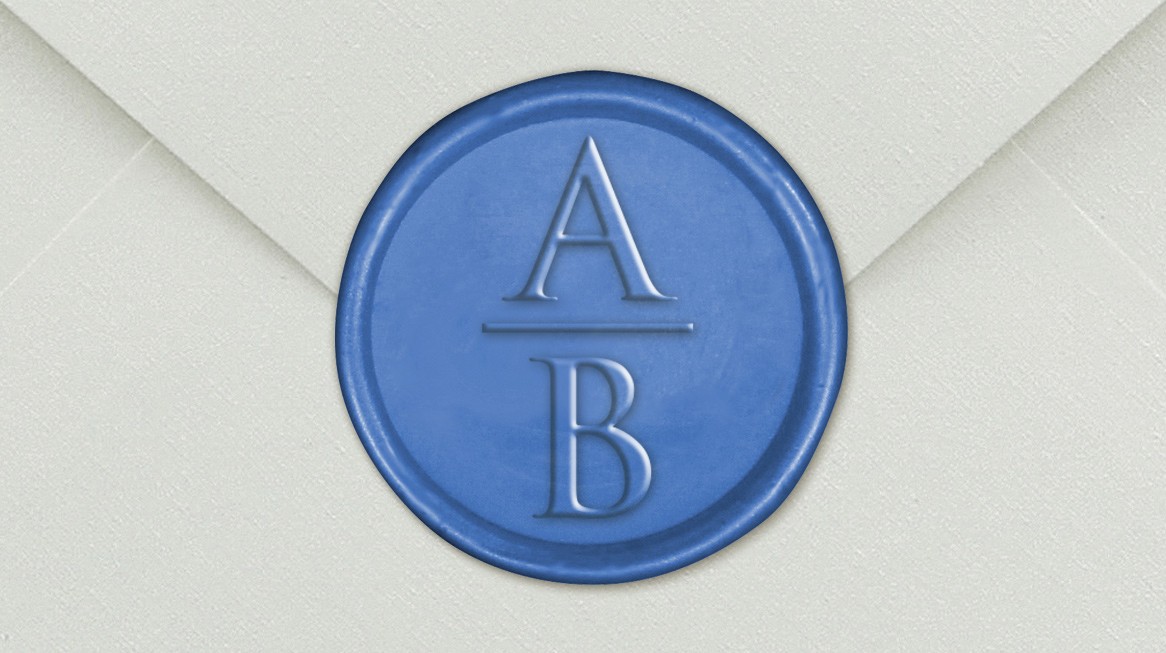 33000-07R - Siegel Rund mit Initialen - Blau