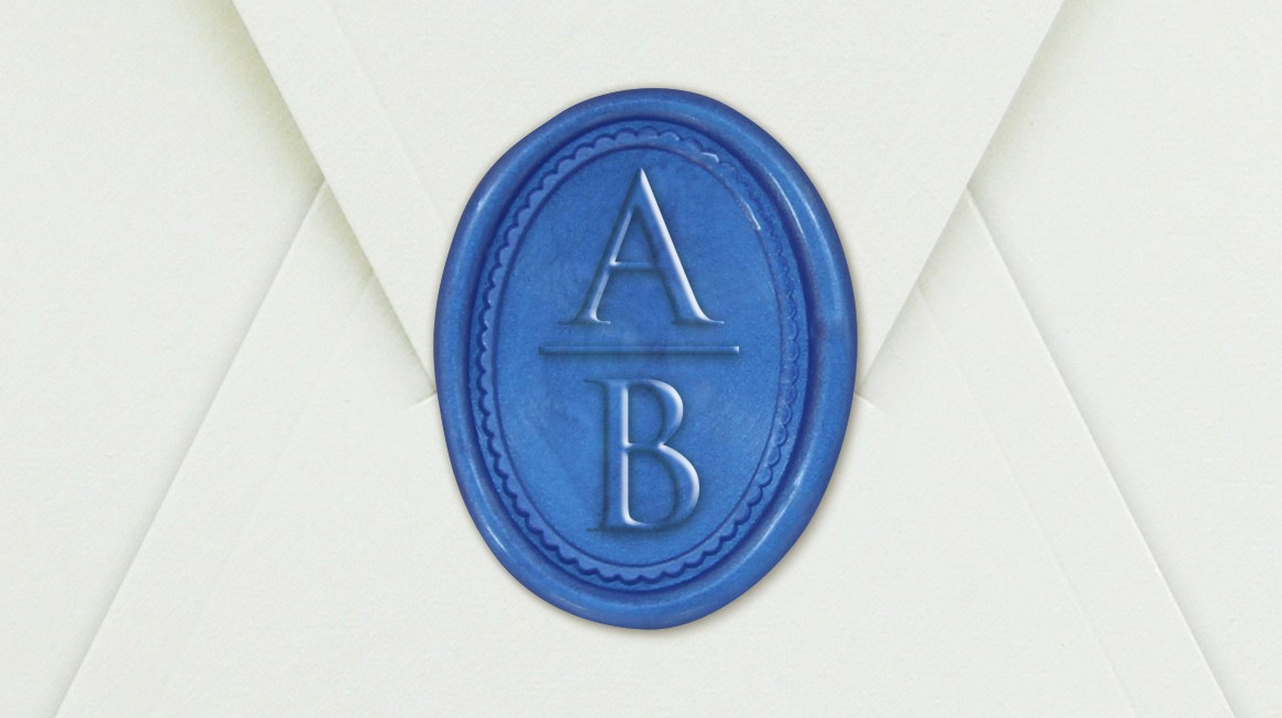 33000-07E - Siegel Oval mit Initialen - Blau