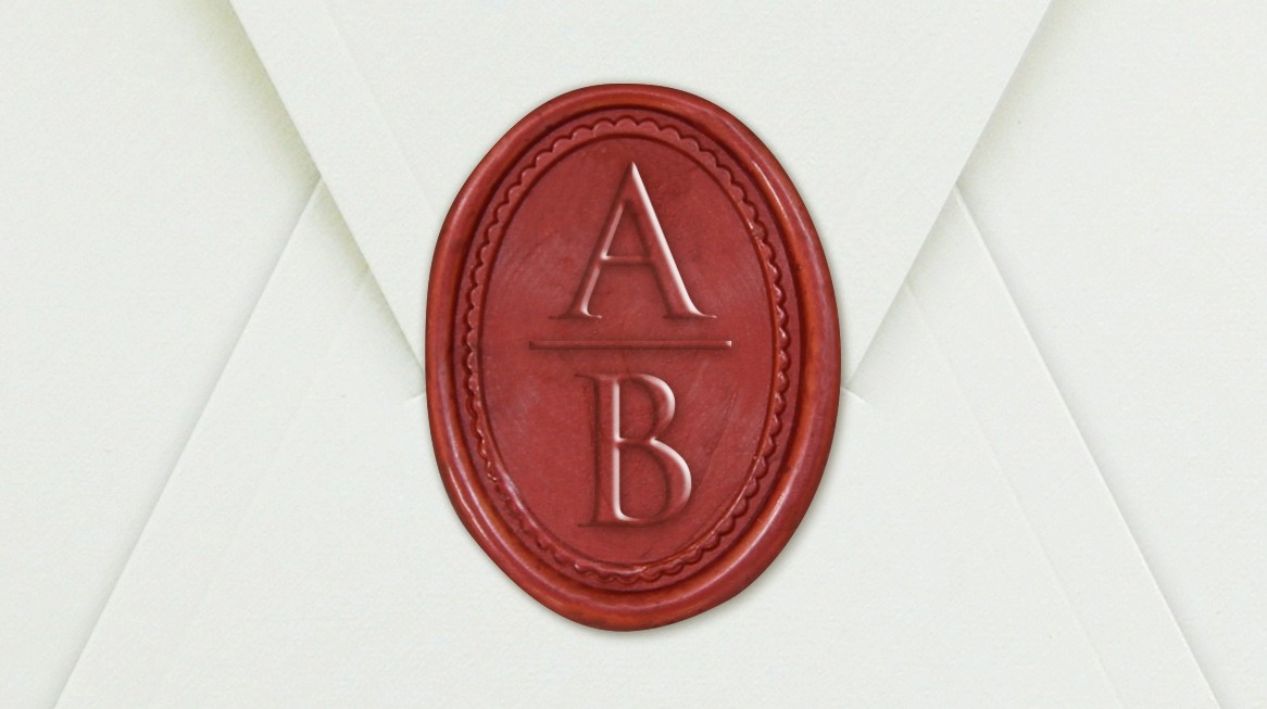 33000-10E - Siegel Oval mit Initialen - Bordeaux