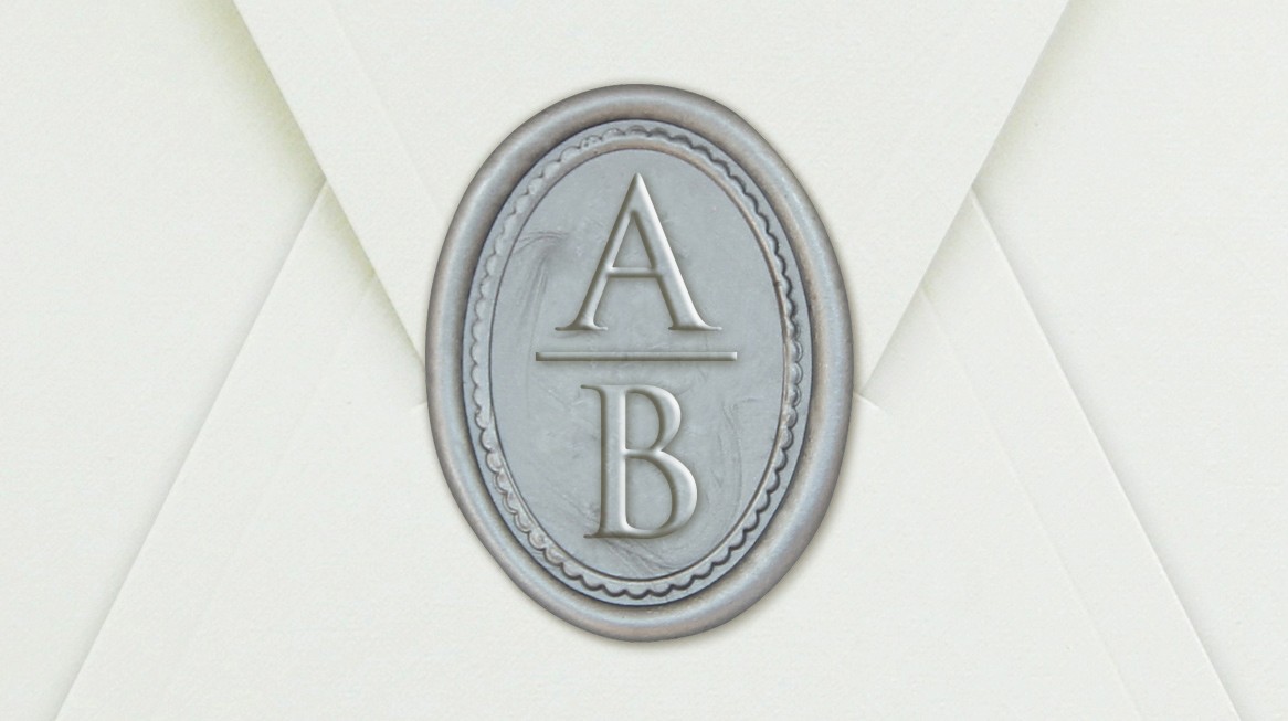 33000-12E - Siegel Oval mit Initialen - Silber