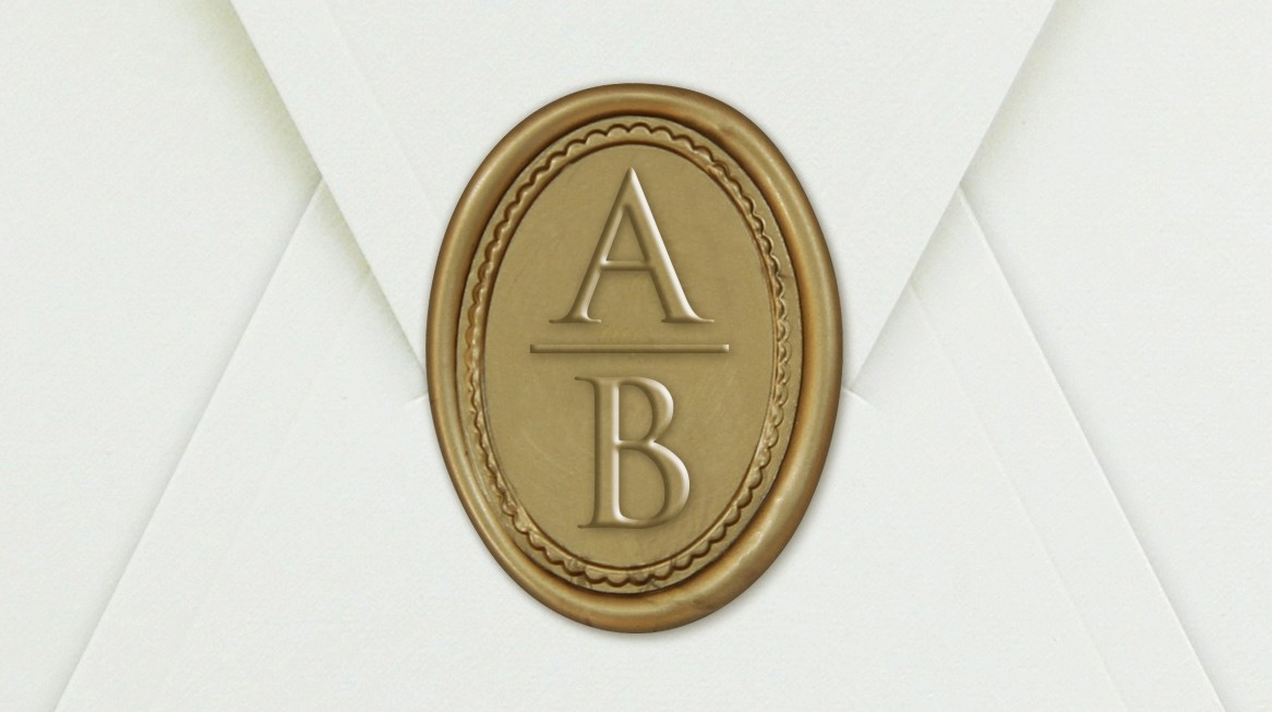 33000-16E - Siegel Oval mit Initialen - Gold