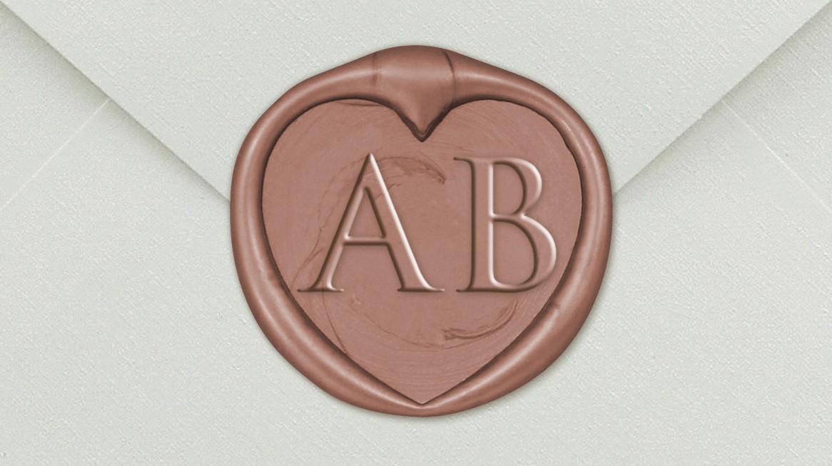 33000-06H - Siegel Herz mit Initialen - Rose Gold