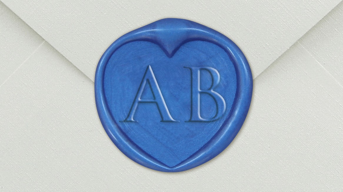 33000-07H - Siegel Herz mit Initialen - Blau