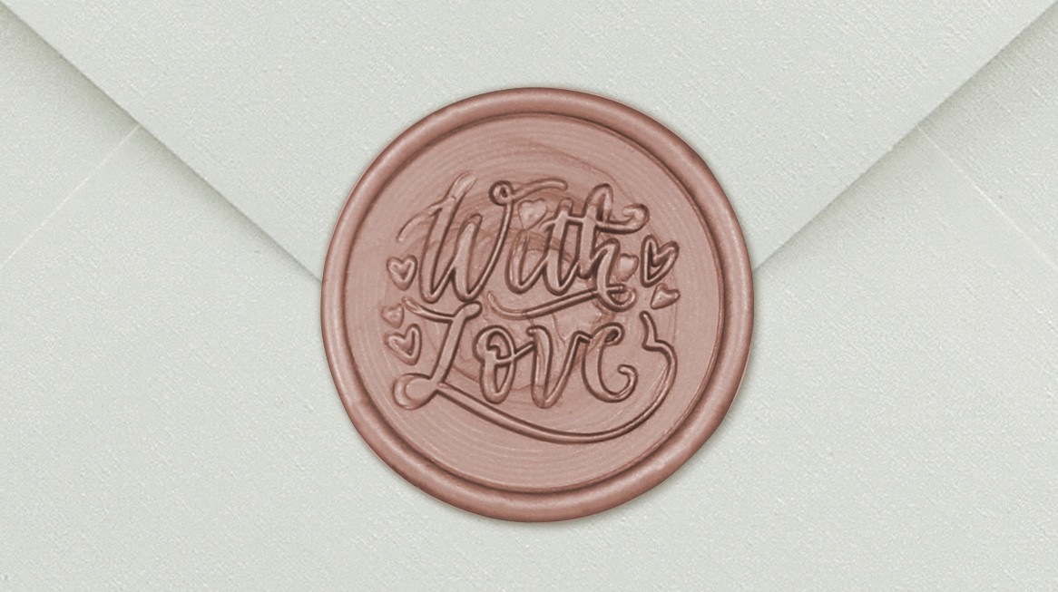 33004-06 - Siegel Rund WITH LOVE - Rose Gold