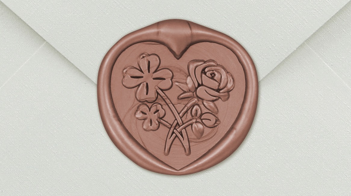 33007-06 - Siegel Herz BLUMEN - Rose Gold
