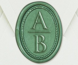 33000-04E - Siegel Oval mit Initialen - Grün