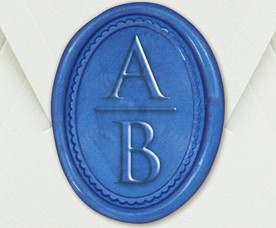 33000-07E - Siegel Oval mit Initialen - Blau
