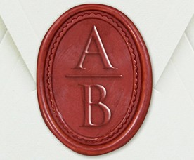 33000-10E - Siegel Oval mit Initialen - Bordeaux