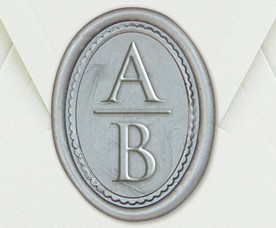 33000-12E - Siegel Oval mit Initialen - Silber