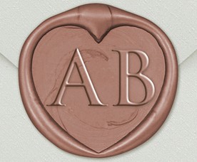 33000-06H - Siegel Herz mit Initialen - Rose Gold