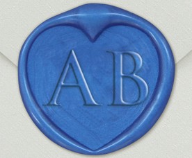 33000-07H - Siegel Herz mit Initialen - Blau