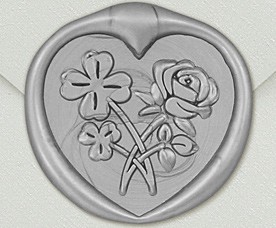 33007-12 - Heart shaped seal FLOWER - silver