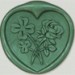 33007-04 - Heart shaped seal FLOWER - green