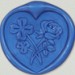 33007-07 - Heart shaped seal FLOWER - blue