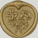 33007-16 - Heart shaped seal FLOWER - gold