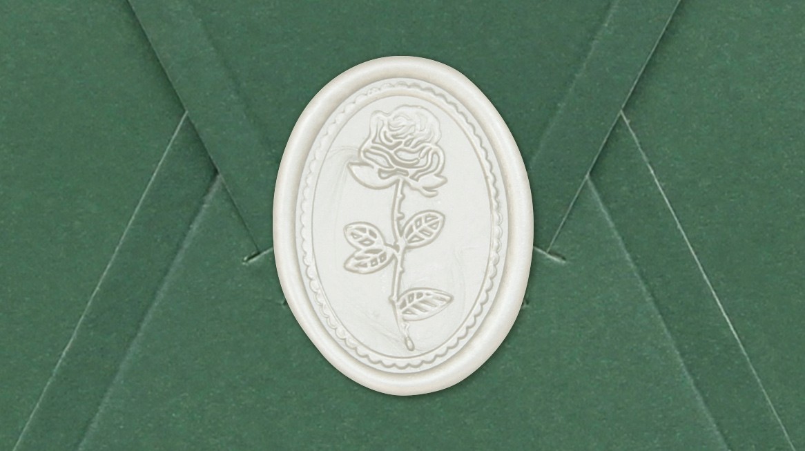 33001-00 - Oval mühür GÜL - Beyaz