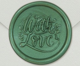 33004-04 - Yuvarlak mühür WITH LOVE - Yeşil