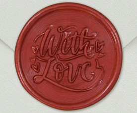 33004-10 - Yuvarlak mühür WITH LOVE - Bordo