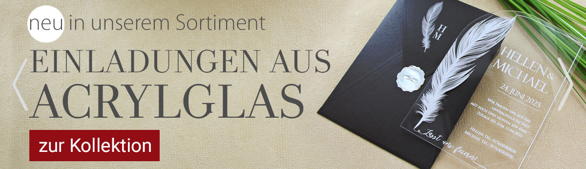 Acrylglas Einladungen